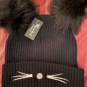 Kitty black beanie